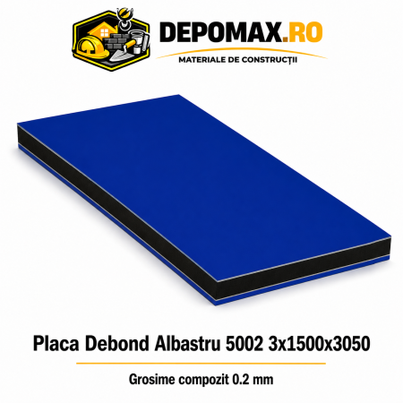 Placa BOND albastru 5002 3mm, 1500x3050mm, aluminiu 0.2mm